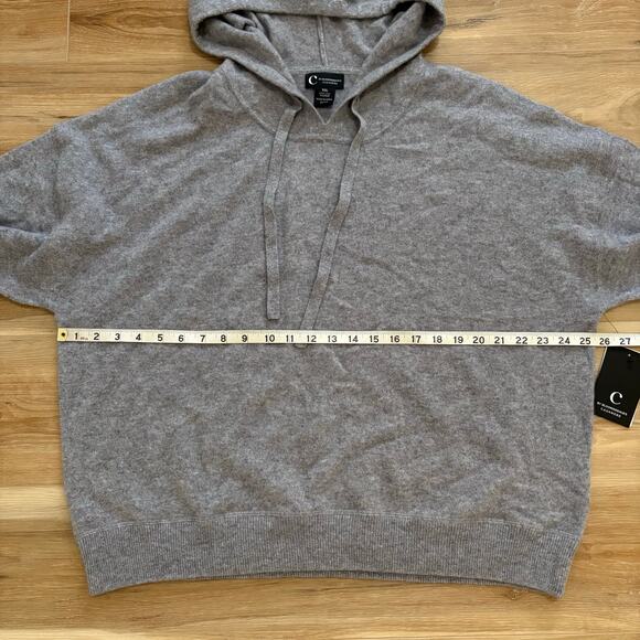 C by Bloomingdale’s Cashmere Pullover Cashmere Hoodie Gray XXL - Picture 4 of 6